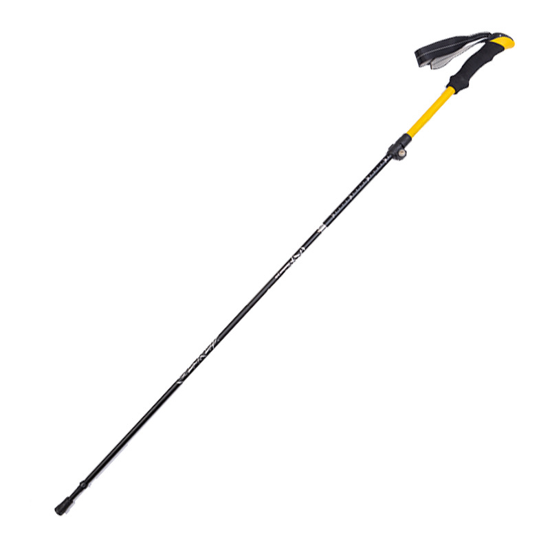 Trekking Poles - 5セクションの外側ロック式折りたたみトレッキングポール、屋外旅行用のポータブルアルミニウム合金製ハイキングウォーキングスティック