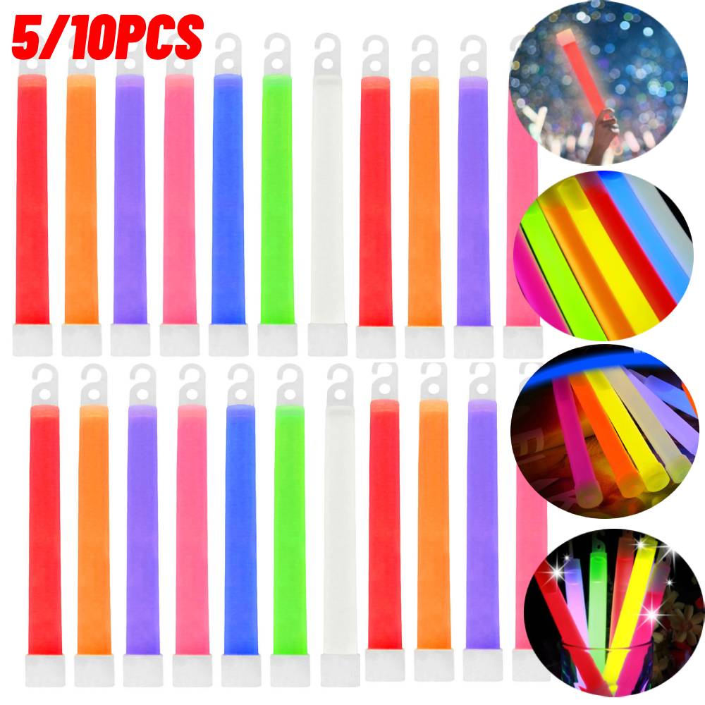 Glow Sticks Survival - ミリタリーゴーライトスティック,屋外蛍光スティック,緊急ハロウィーン装飾,ウォーキング,ハイキング,キャンプ,ソズ,5個,10個