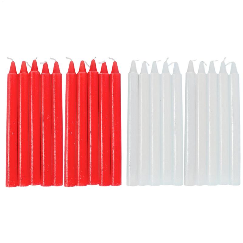 Glow Sticks Survival - テーパーキャンドル 10X 天然ワックス無香料キャンドル サバイバル用品 ショートテーパーキャンドル 家庭用