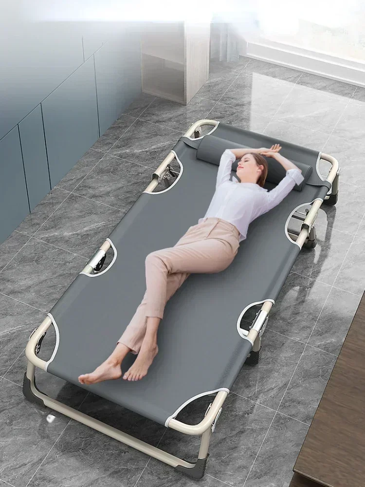 Outdoor Camping Recliner - オフィスランチ用折りたたみラウンジチェア、二通りの使い方ができるリクライニング折りたたみ椅子、調節可能なポータブルアウトドアビーチキャンプ用マーチングベッド