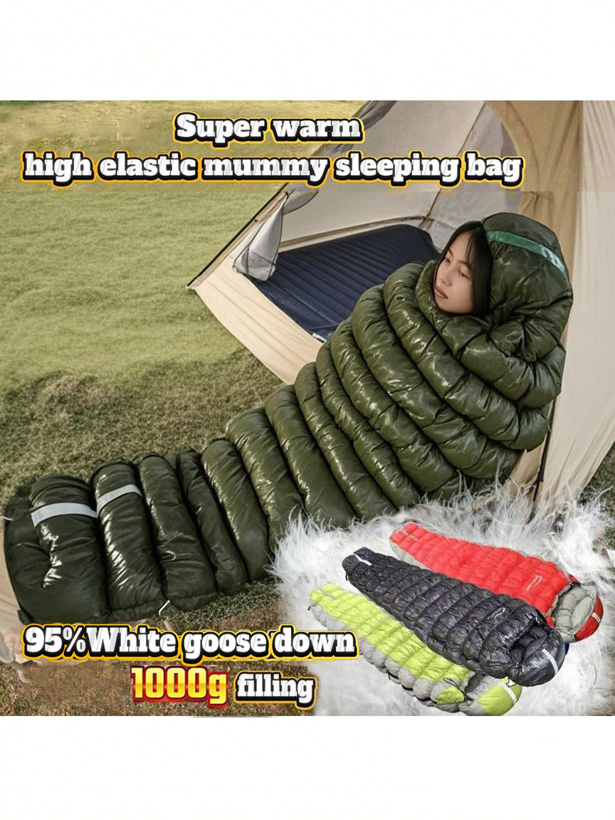 Ultralight Sleeping Bag - アウトドアキャンプ用マミー型寝袋、95%グースダウン充填、高弾性、超軽量で暖かいダウン寝袋