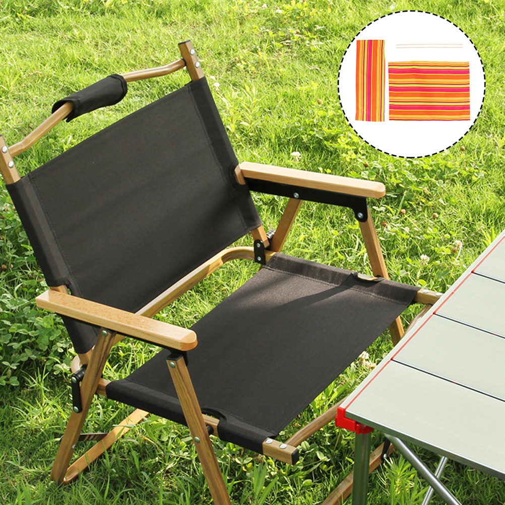 Outdoor Camping Chairs Folding - 交換可能なディレクターチェア用キャンバス製折りたたみ式ポータブルアウトドアキャンプチェアシートカバー布1セット