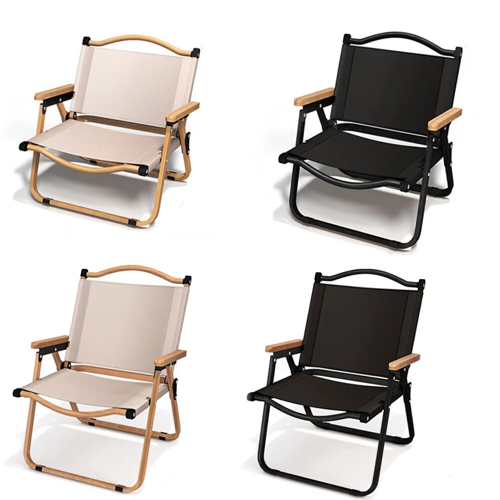 Outdoor Camping Table And Chairs - 2個/1個ポータブルキャンプチェア屋外折りたたみ椅子アルミ合金木目折りたたみ椅子キャンプ用品comiteチェア