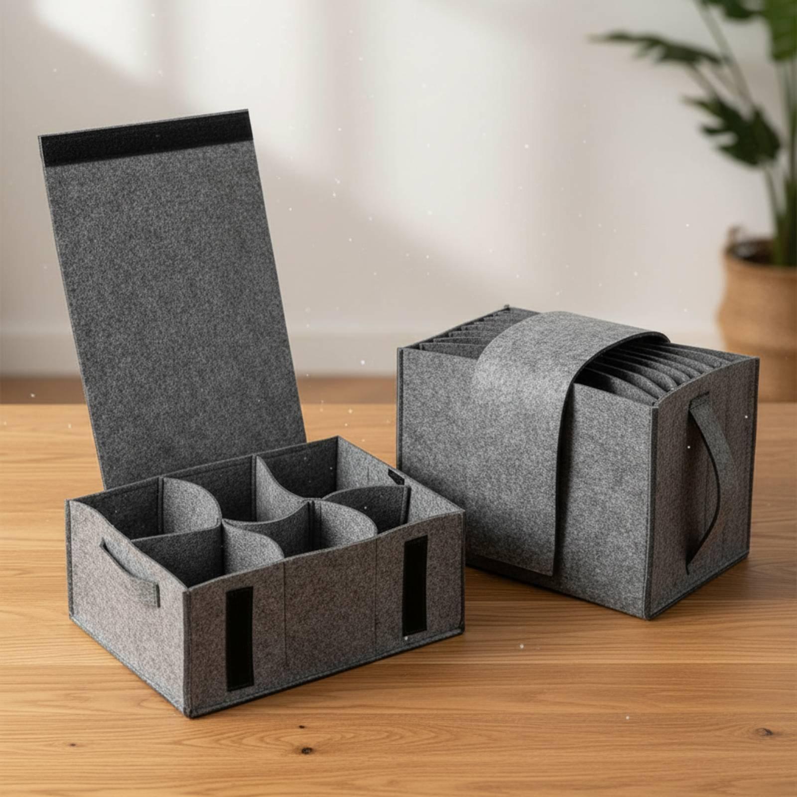 Outdoor Camping Kitchen - 家庭用フェルト製収納ポーチ ポータブル食器キャリア キャンプ用キッチンツール アウトドア用品整理用