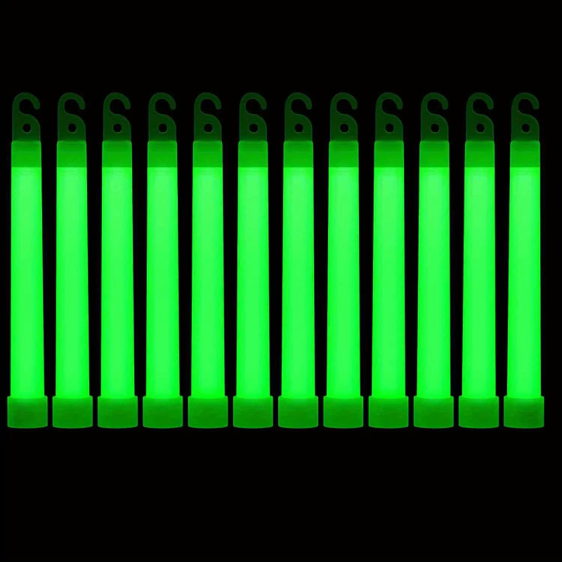Glow Sticks Survival - 6/12個入り LEDグロースティック フック付き 6インチ 蛍光ライト グロースティック