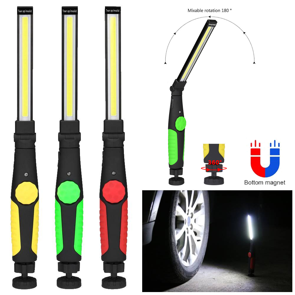 Outdoor Camping Jobs - 折りたたみ COB 懐中電灯 USB 充電式ワークライトキャンプテントランプハンドルトーチ磁気車の修理屋外作業現場ランタン