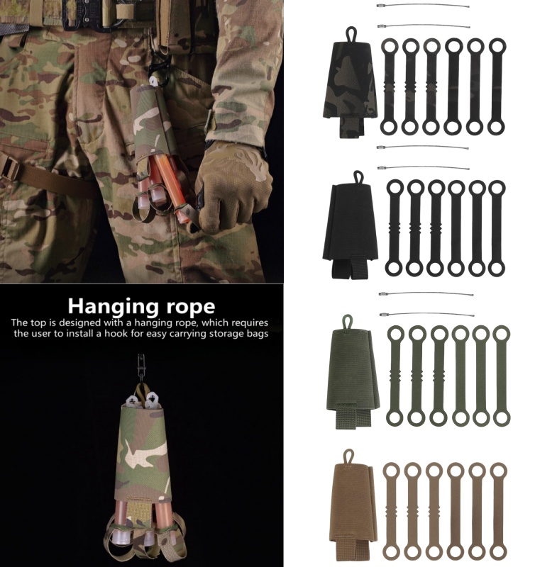 Glow Sticks Survival - 蛍光スティックポータブル収納袋 MOLLE システム付き 6 パックグロースティックストアポーチケムライトキーパー屋外キャンプ用