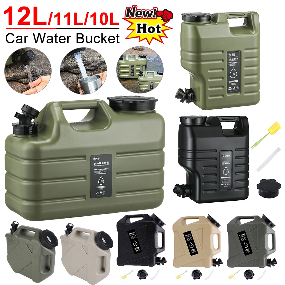 Outdoor Camping Water Tank - 大容量ポータブルカーウォーターバケツ、キャンプコンテナ、屋外ウォーターバケット、調理用カーウォータータンク、ピクニック、10 l、11 l、12l