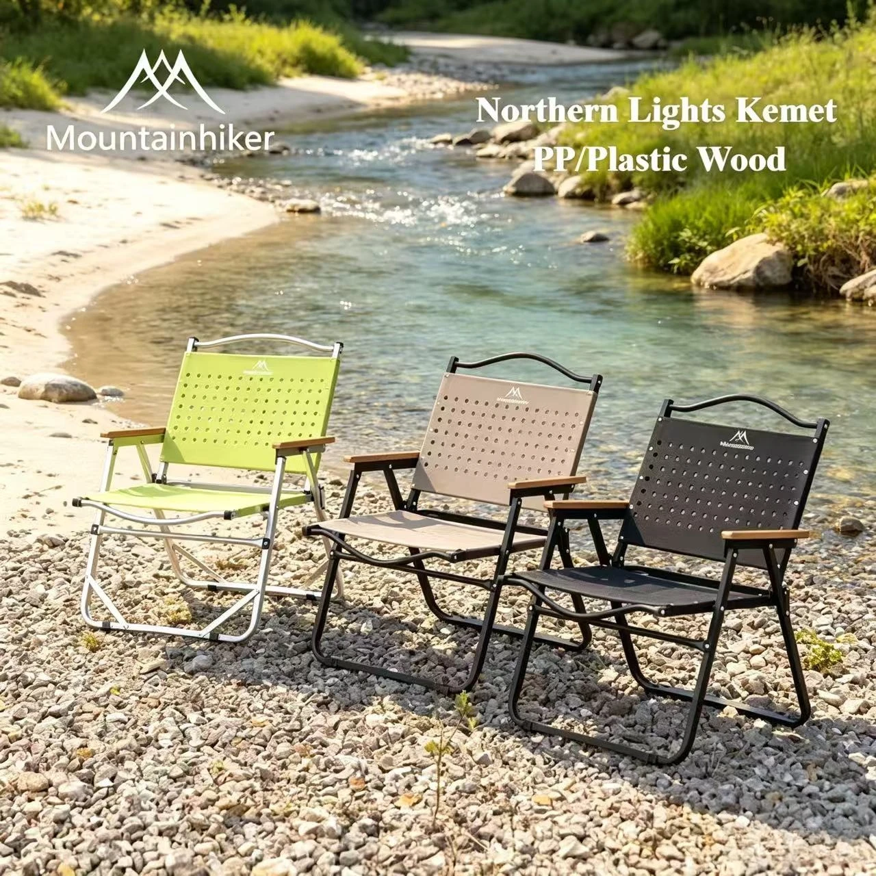 Outdoor Camping Table And Chairs - MOUNTAINHIKER キャンプチェア ポータブル折りたたみカーミットチェア 高耐荷重折りたたみ式旅行木製椅子 屋外ピクニックリラックスフィッシュチェア
