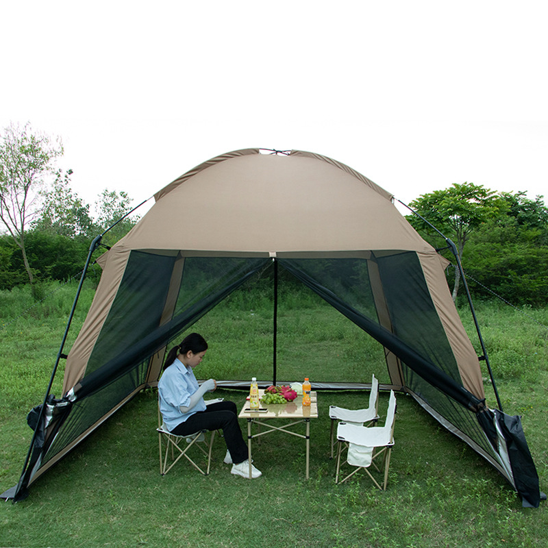 Outdoor Camping Gazebo - 卸売屋外用シングルポータブル日よけテント、持ち運び可能な防虫ポリエステルメッシュガゼボ、ビーチキャンプピクニック用日除け