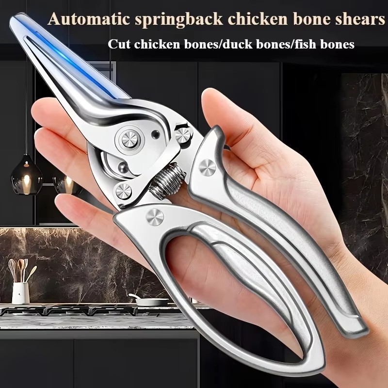 Outdoor Camping Kitchen - 1/2個の頑丈な自動鶏骨カッター - ステンレス鋼製、キッチンやアウトドアキャンプ、調理ツールに最適です。