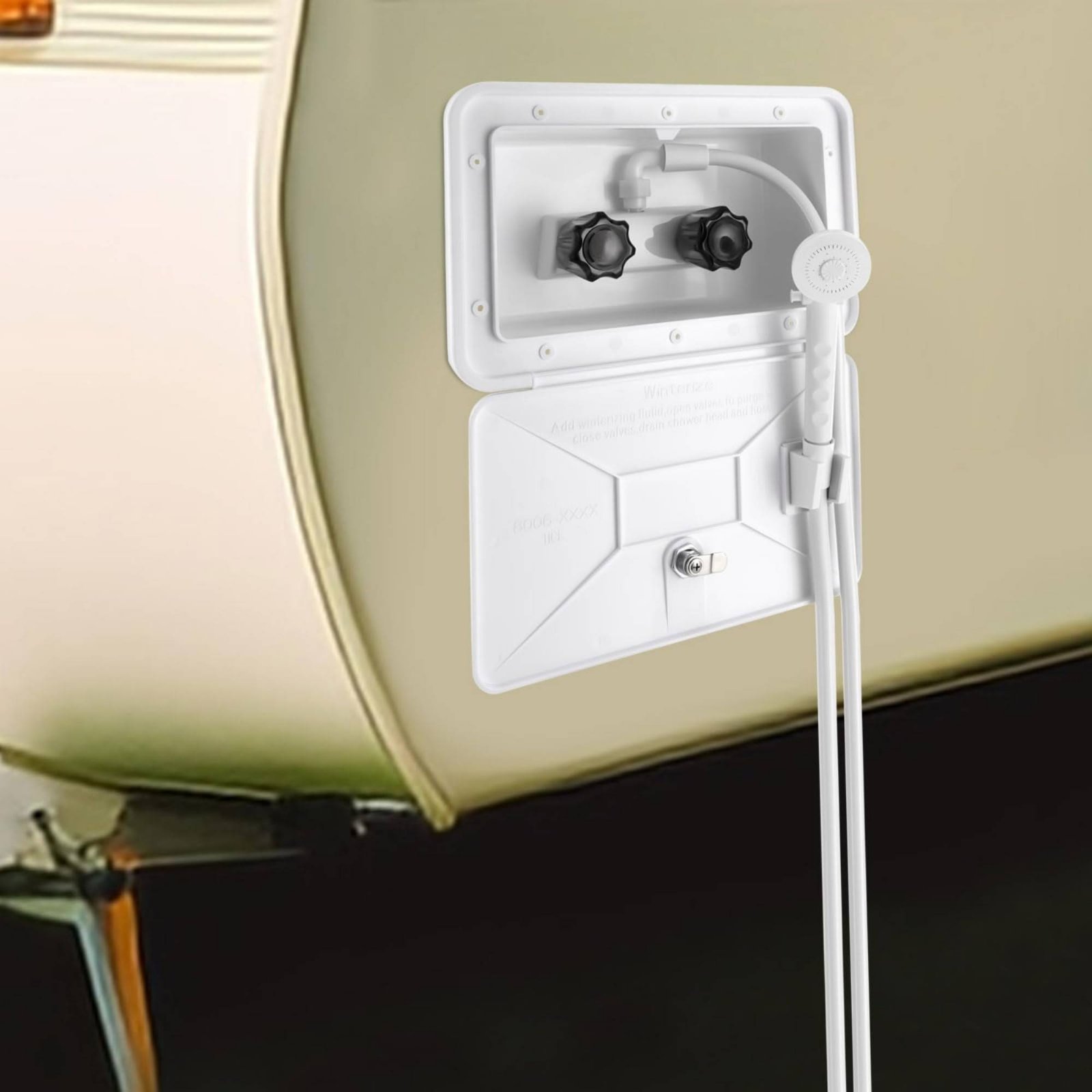 Outdoor Camping Shower - RV 外部シャワーボックス コンパクト RV 屋外シャワーキット キャンプ用品