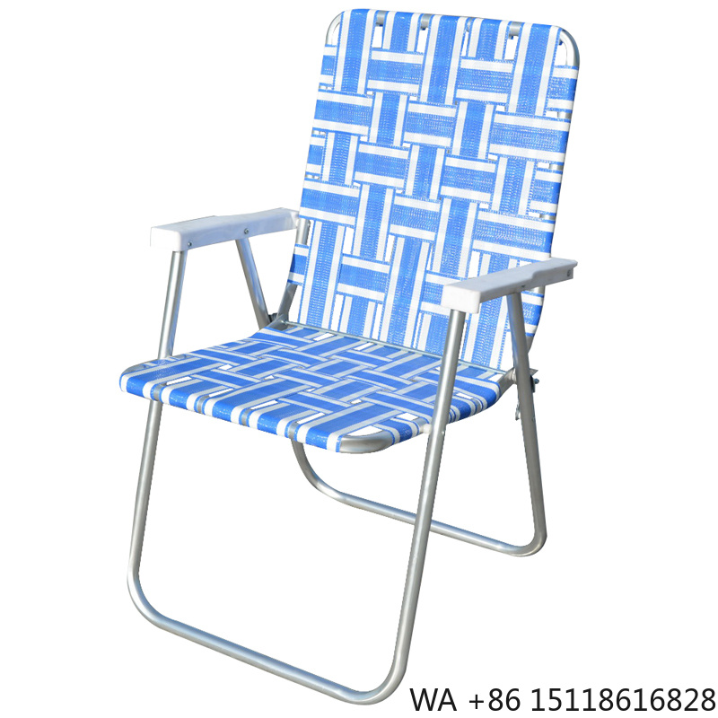 Outdoor Camping Furniture - 折りたたみ式パティオ芝生用ウェブチェア、ガーデン用ビーチキャンプチェア（ブルー）