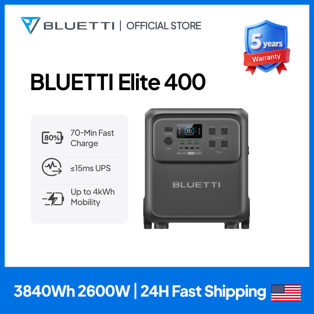 Outdoor Camping Van - BLUETTI Elite 400 2600W 3840Wh 超大容量ソーラー発電ステーション