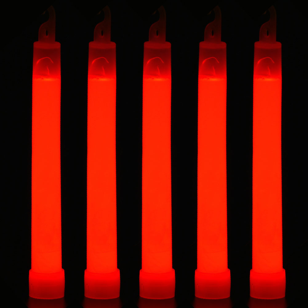 Glow Sticks Survival - 10 個屋外緊急グロースティック防水 6 インチコンサートパーティーライトスティックフック付き非毒性屋外サバイバルキット
