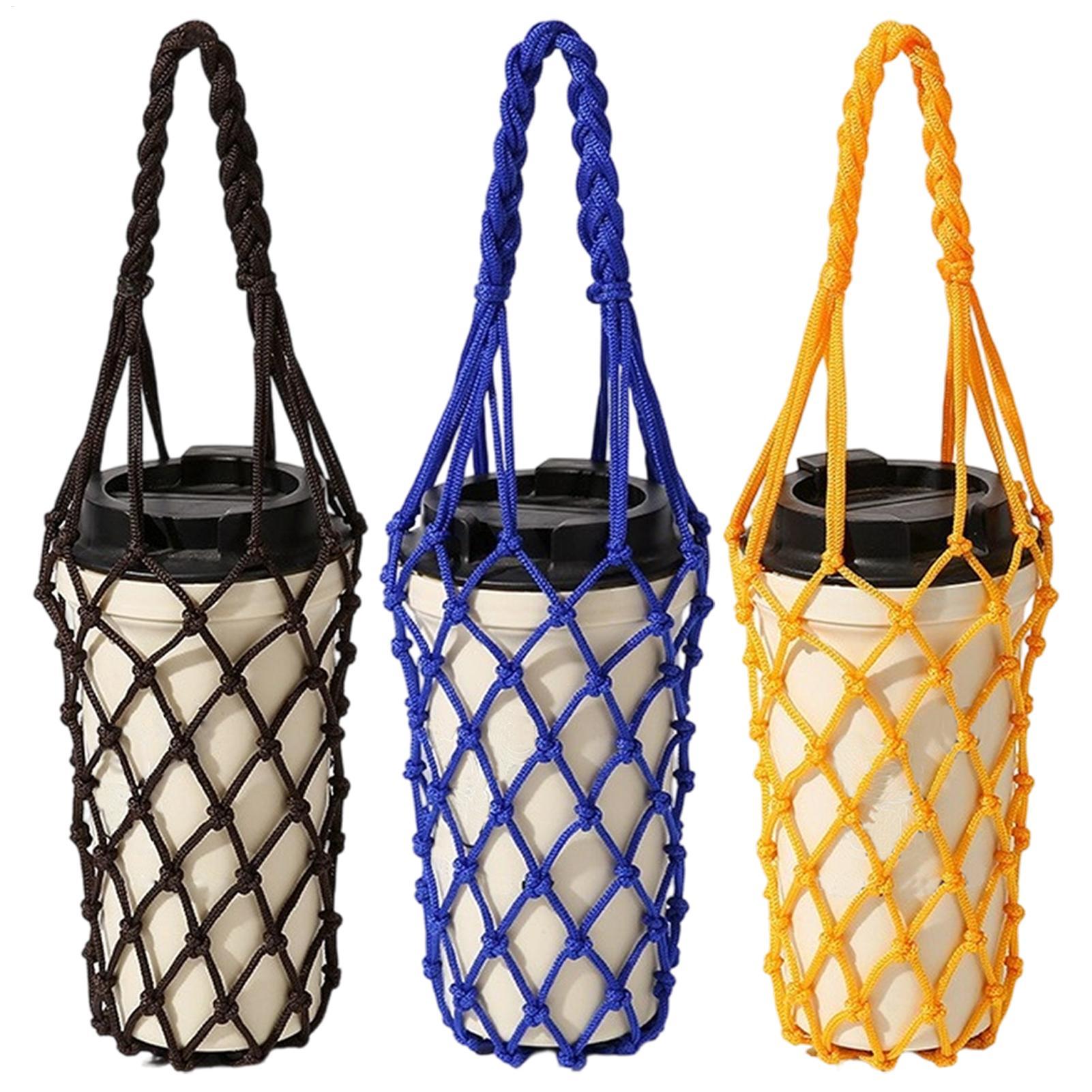 Outdoor Camping Water Tank - 1個入りウォーターボトルバッグ、かぎ針編みメッシュカップホルダー、ウォーターボトルポーチ、キャンプ、ハイキング、ピクニック、旅行、ランニング、ウォーキング、ビーチ、公園用