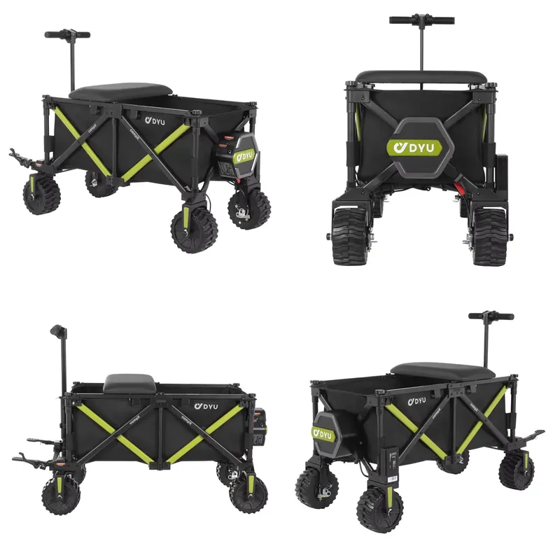 Outdoor Camping Vehicle Wagon - DYU CampX 四輪アルミ電動キャンピングカー アウトドア電動折りたたみ式キャンピングワゴンカート 車両兼用ベビーカー 簡単持ち運び