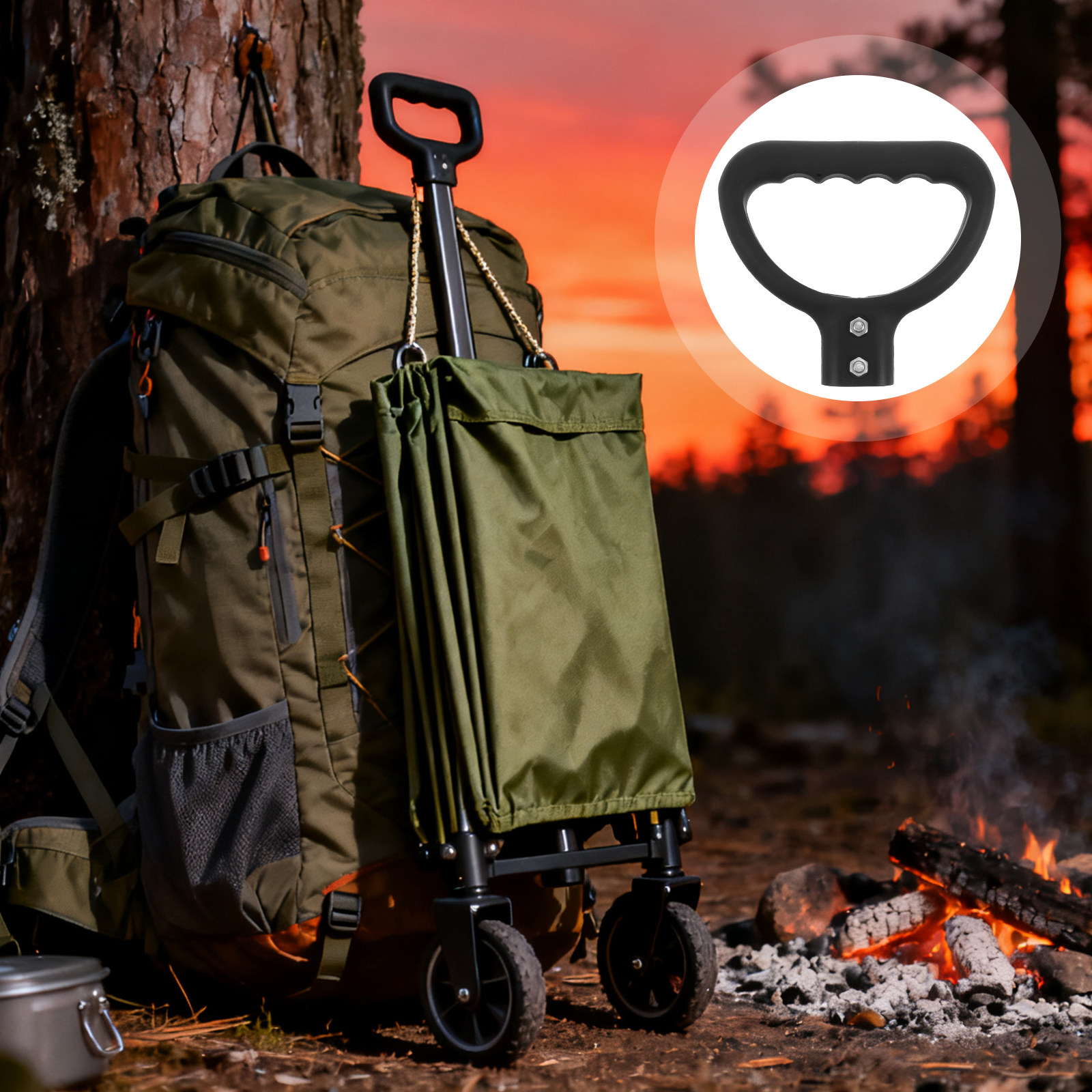 Outdoor Camping Wagon - アウトドアキャンプ用折りたたみワゴンハンドルバー交換用、頑丈なプラスチック製トロリーハンドル、ガーデンカート用ユーティリティグリップ 14x25mm