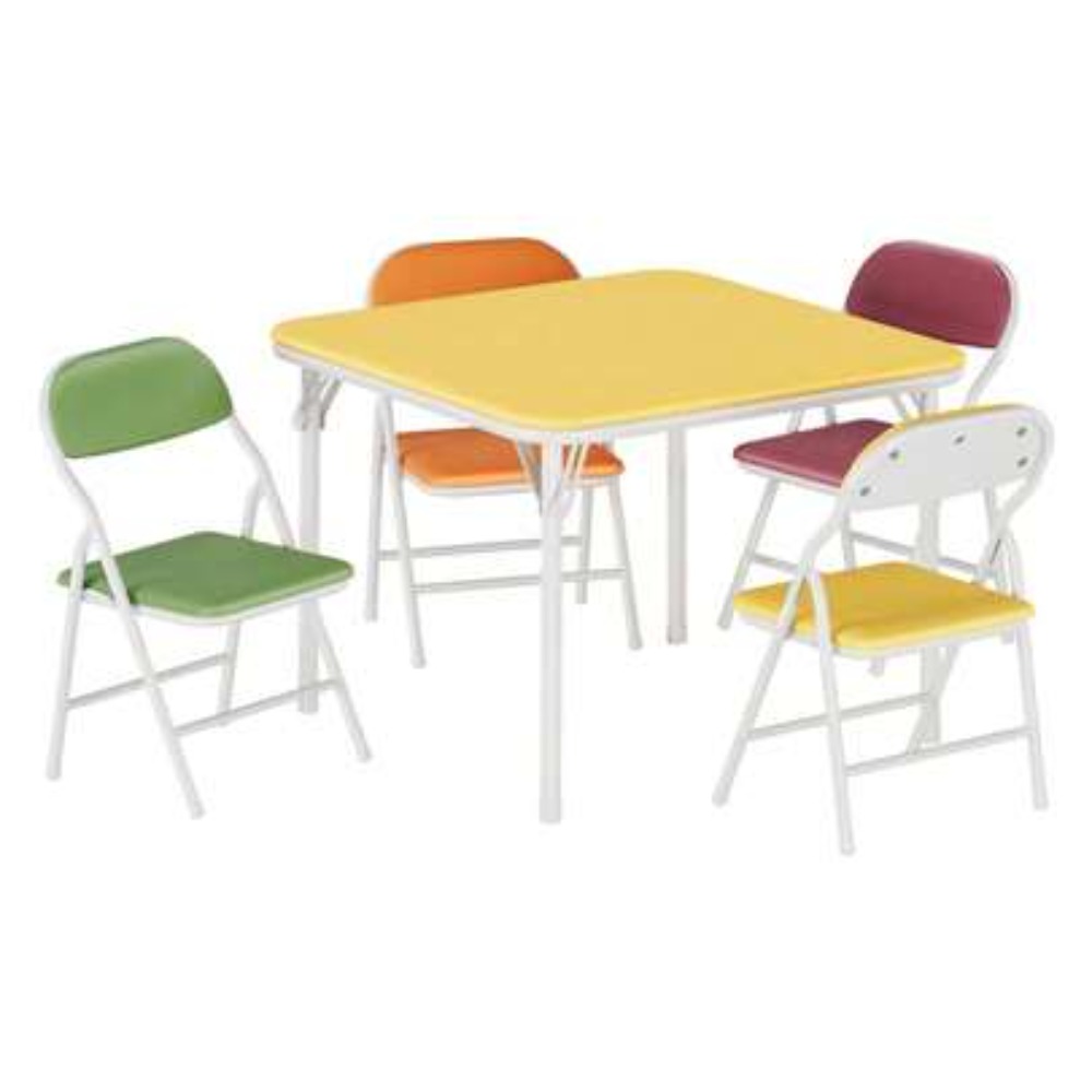 Outdoor Camping Table And Chairs - 折りたたみ式正方形テーブルと椅子セット、屋内外兼用、軽量で持ち運び可能なコンパクトなダイニングセット、省スペース折りたたみ家具、家庭、パーティー、キャンプ、ピクニック、バルコニー用、4ピースパティオテーブルと椅子セット