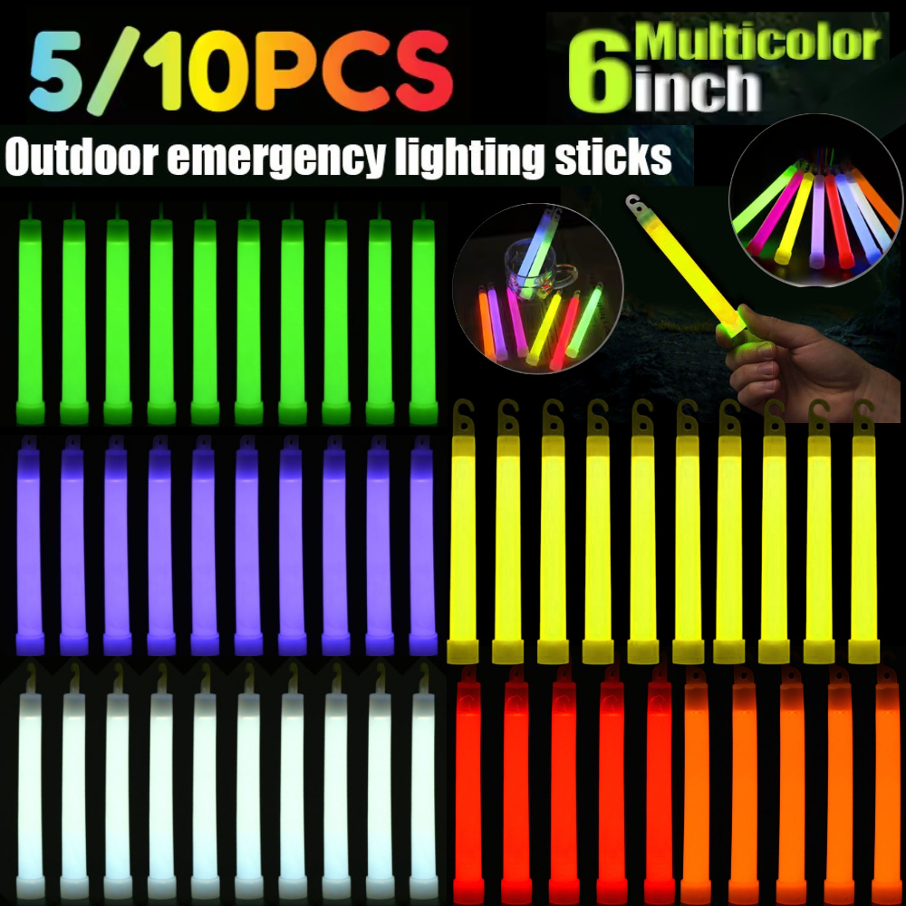 5/10 個 6 インチ光るスティックキャンプ緊急 SOS  - Glow Sticks Survival のレビューと価格