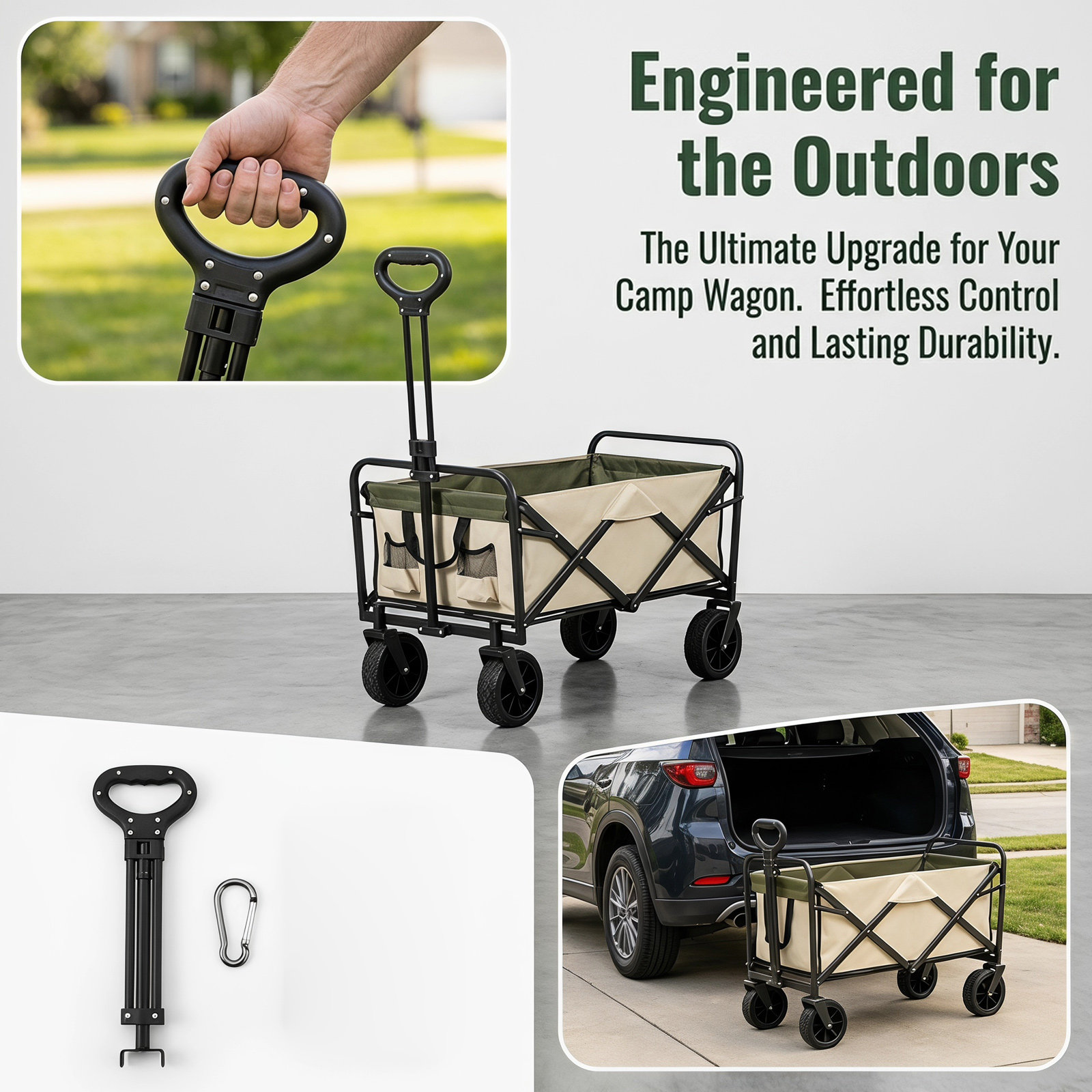 折りたたみ式ワゴン用伸縮式金属製交換ハンドル、キャンプ用トロ - Outdoor Camping Wagon のレビューと価格