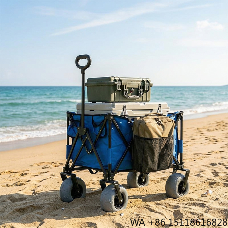 折りたたみ式メタルビーチワゴン、クイックリリーススイベルバル - Outdoor Camping Furniture のレビューと価格