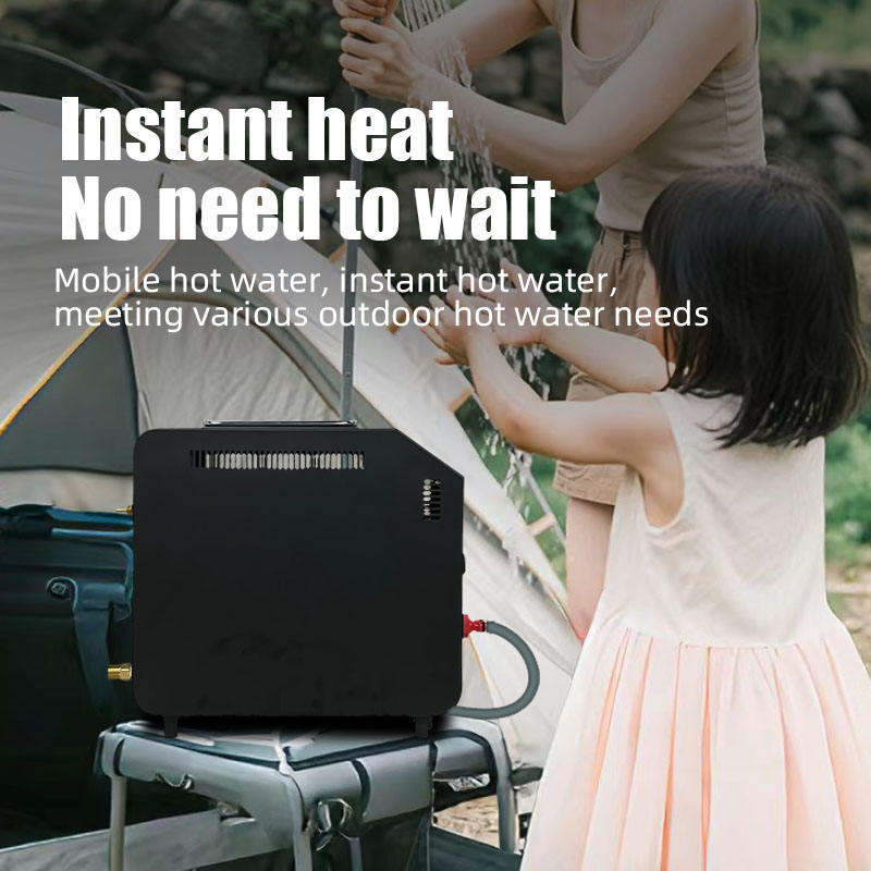 ポータブルプロパンタンクレス給湯器、充電式DC12Vバッテリ - Outdoor Camping Shower のレビューと価格