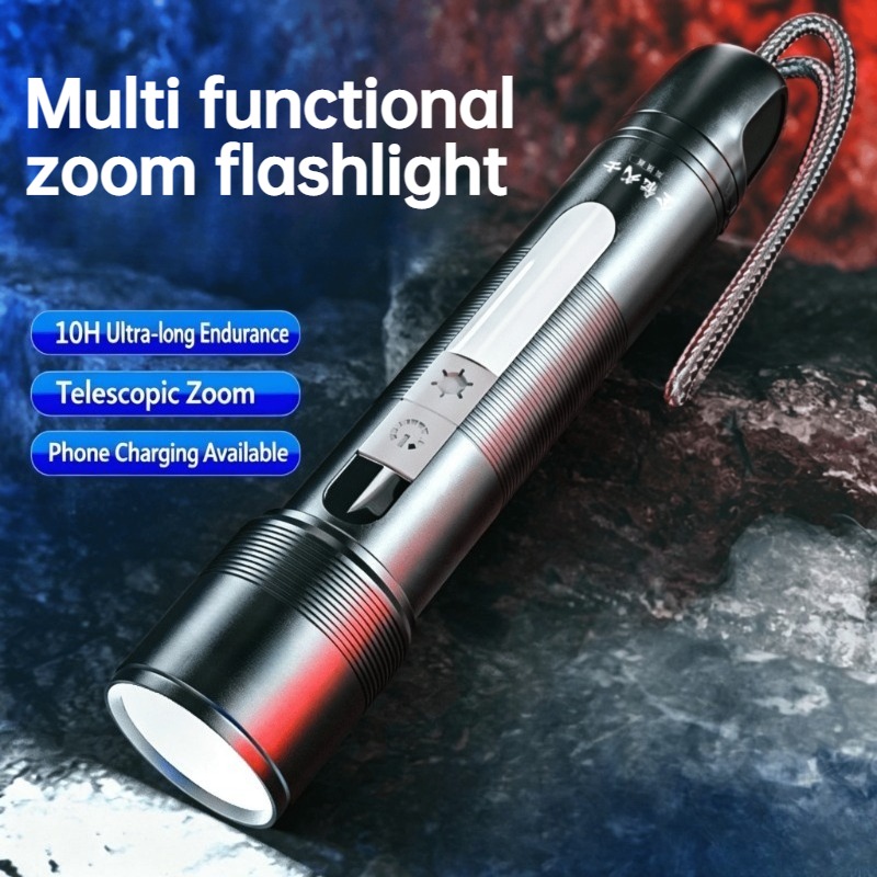 多機能 LED 懐中電灯ズーム可能な COB サイドライト充 - Outdoor Camping Lighting のレビューと価格