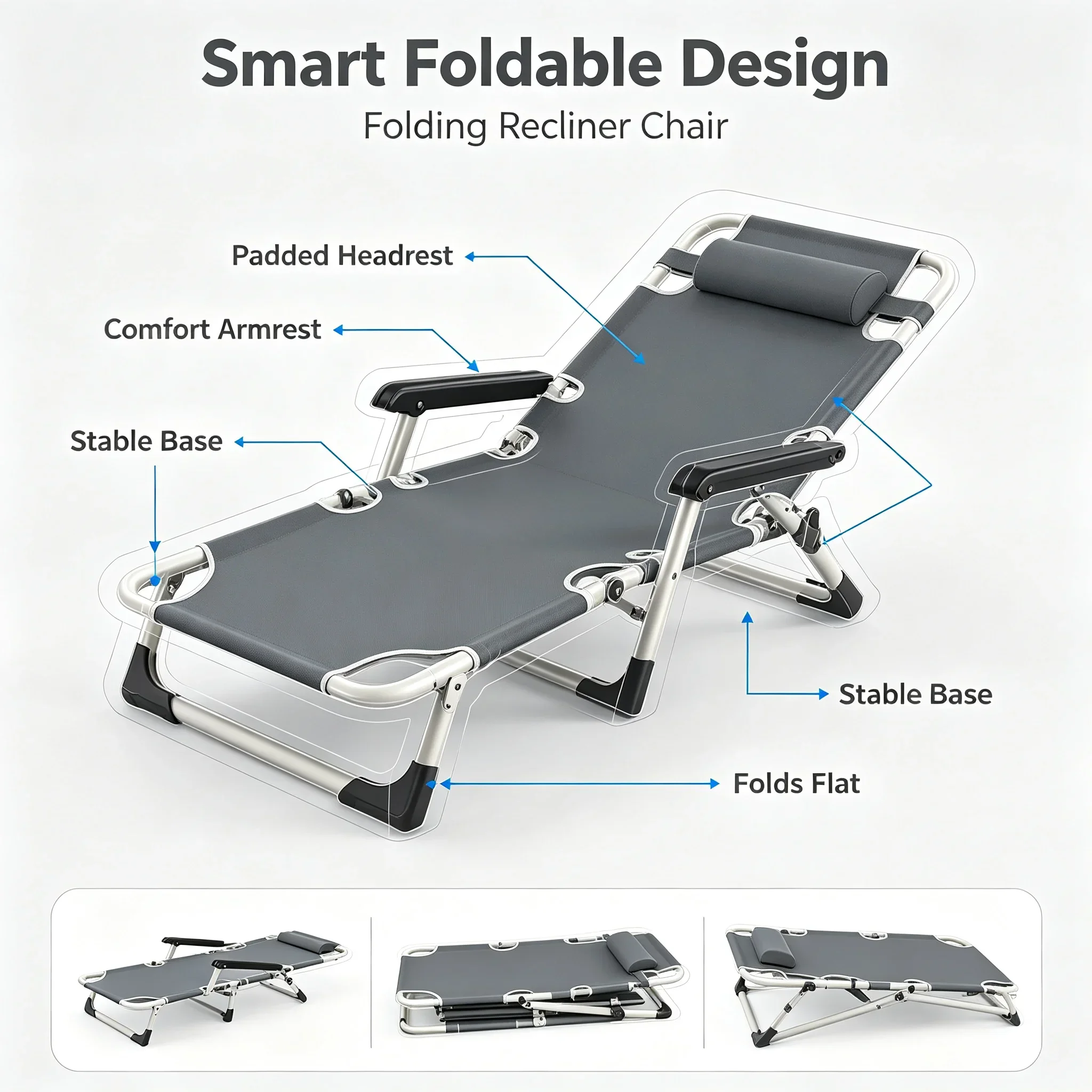 オフィスランチ用折りたたみラウンジチェア、二通りの使い方がで - Outdoor Camping Recliner のレビューと価格