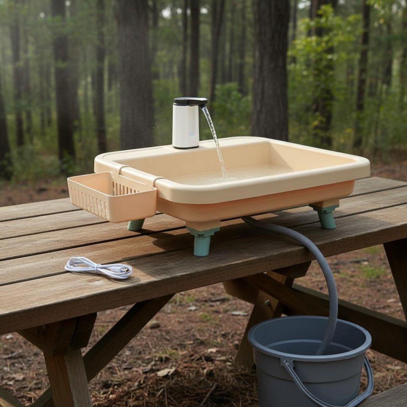 屋外キャンプ用洗面器 ポータブルシンク 電動ウォーターポンプ - Outdoor Camping Kitchen のレビューと価格