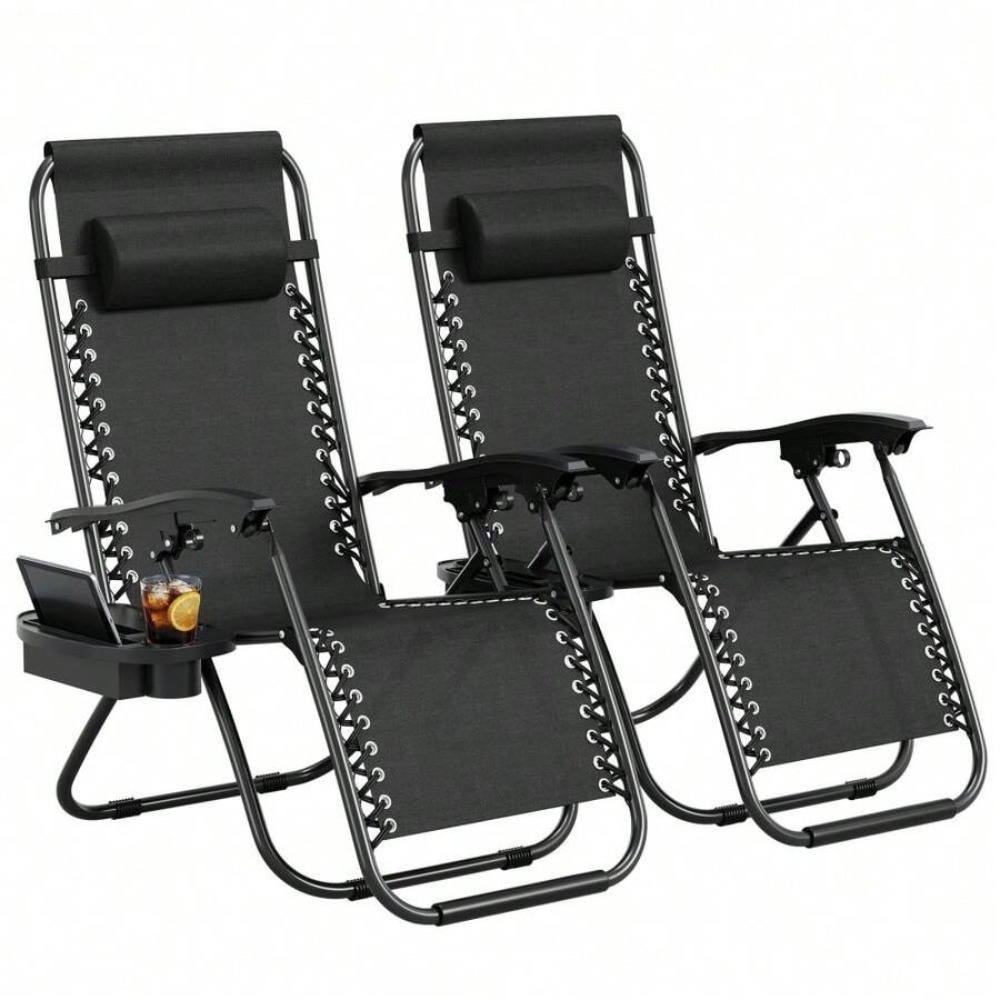 無重力チェア2脚セット、ポータブルパティオラウンジチェア（枕 - Outdoor Camping Decke のレビューと価格