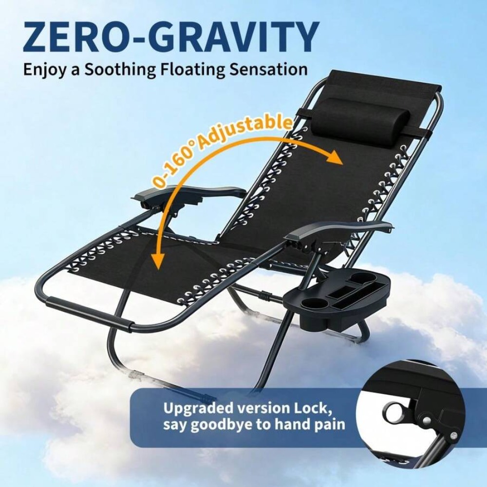 無重力チェア2脚セット、ポータブルパティオラウンジチェア（枕 - Outdoor Camping Decke のレビューと価格