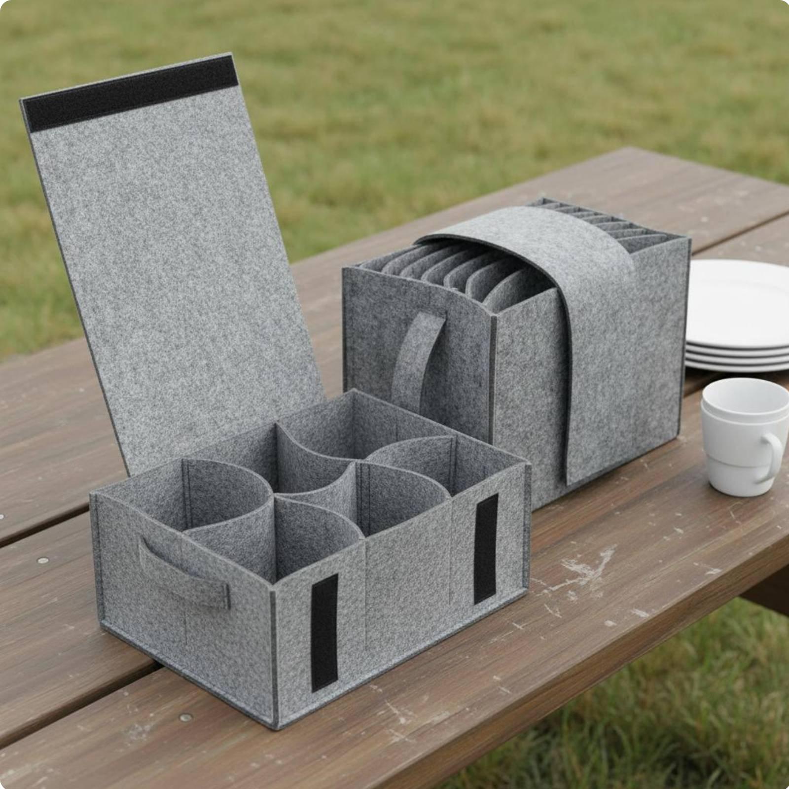 家庭用フェルト製収納ポーチ ポータブル食器キャリア キャンプ - Outdoor Camping Kitchen のレビューと価格