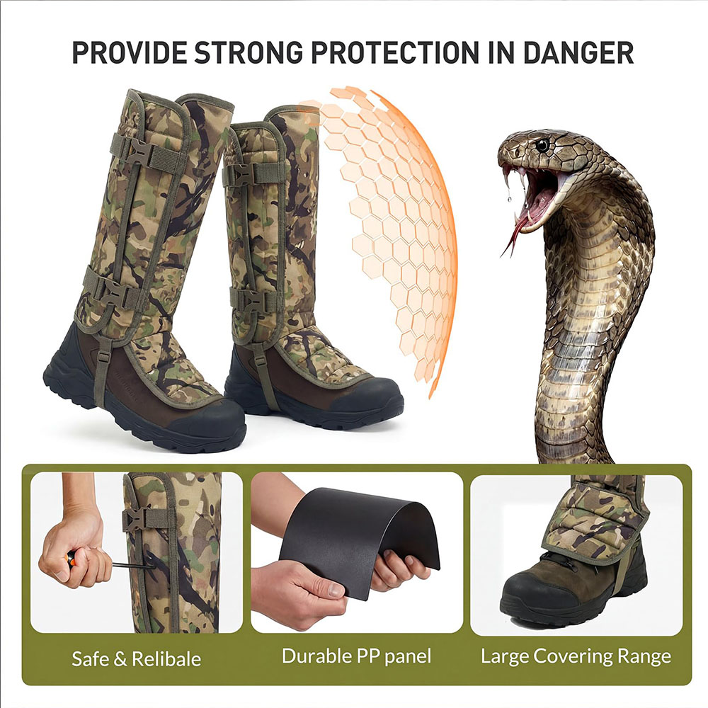 QXタクティカルカモスネークゲイター 防水レッグガード PE - Trekking Gaiters のレビューと価格