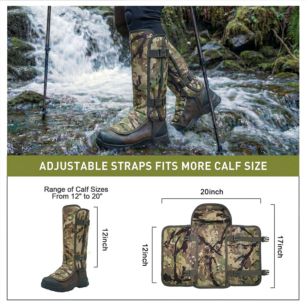 QXタクティカルカモスネークゲイター 防水レッグガード PE - Trekking Gaiters のレビューと価格