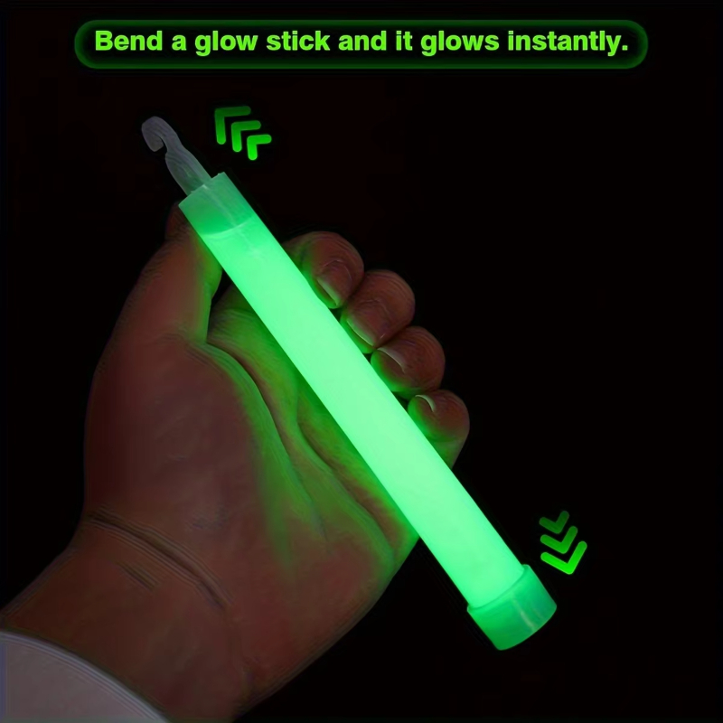 6/12個入り LEDグロースティック フック付き 6インチ - Glow Sticks Survival のレビューと価格