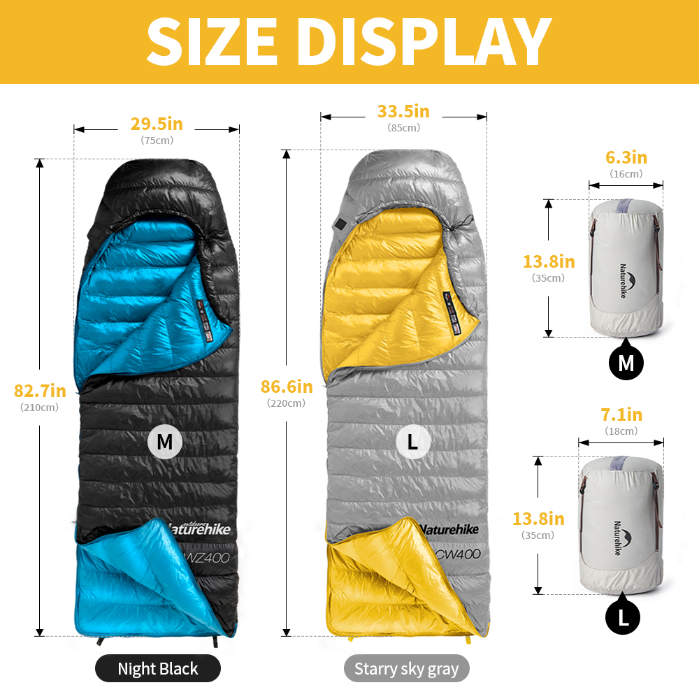 Naturehike 寝袋 CW400 屋外冬ダックダウン寝 - Ultralight Sleeping Bag のレビューと価格