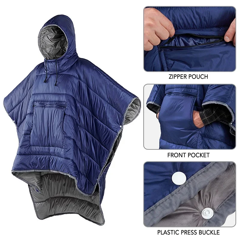 アウトドアキャンプ用の超軽量コットンウェアラブル寝袋ポンチョ - Ultralight Sleeping Bag のレビューと価格