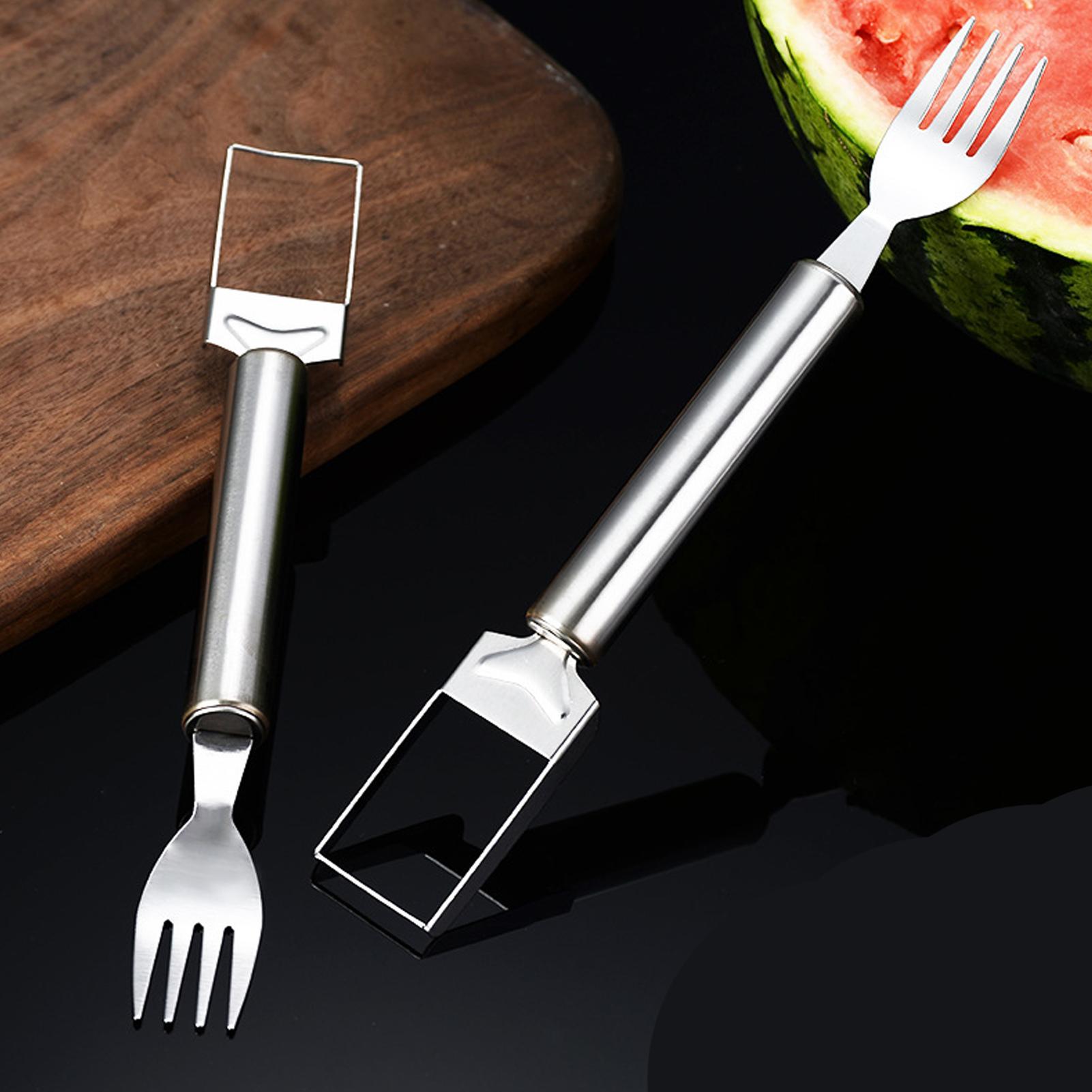 スイカカッター双頭フルーツフォークステンレス鋼フルーツカッタ - Outdoor Camping Kitchen のレビューと価格