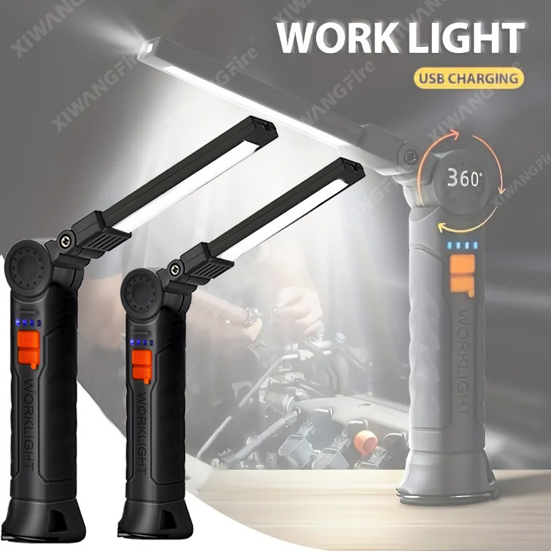 充電式 LED 懐中電灯 マグネットとフック付き、作業現場の - Outdoor Camping Jobs のレビューと価格
