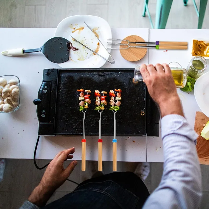 伸縮式ステンレスロングフォーク アウトドアキャンプバーベキュ - Outdoor Camping Kitchen のレビューと価格