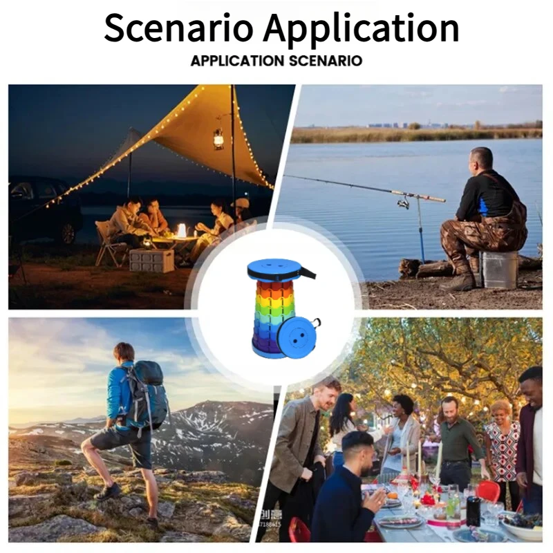 レインボー伸縮式キャンプスツール ポータブル 厚手 折りたた - Outdoor Camping Table And Chairs のレビューと価格