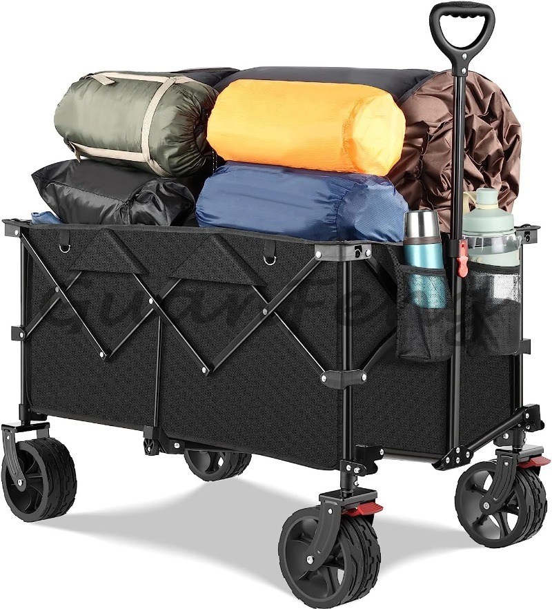 多用途折りたたみ式ステーションワゴン、伸縮式ハンドル付き、ビ - Outdoor Camping Vehicle Wagon のレビューと価格