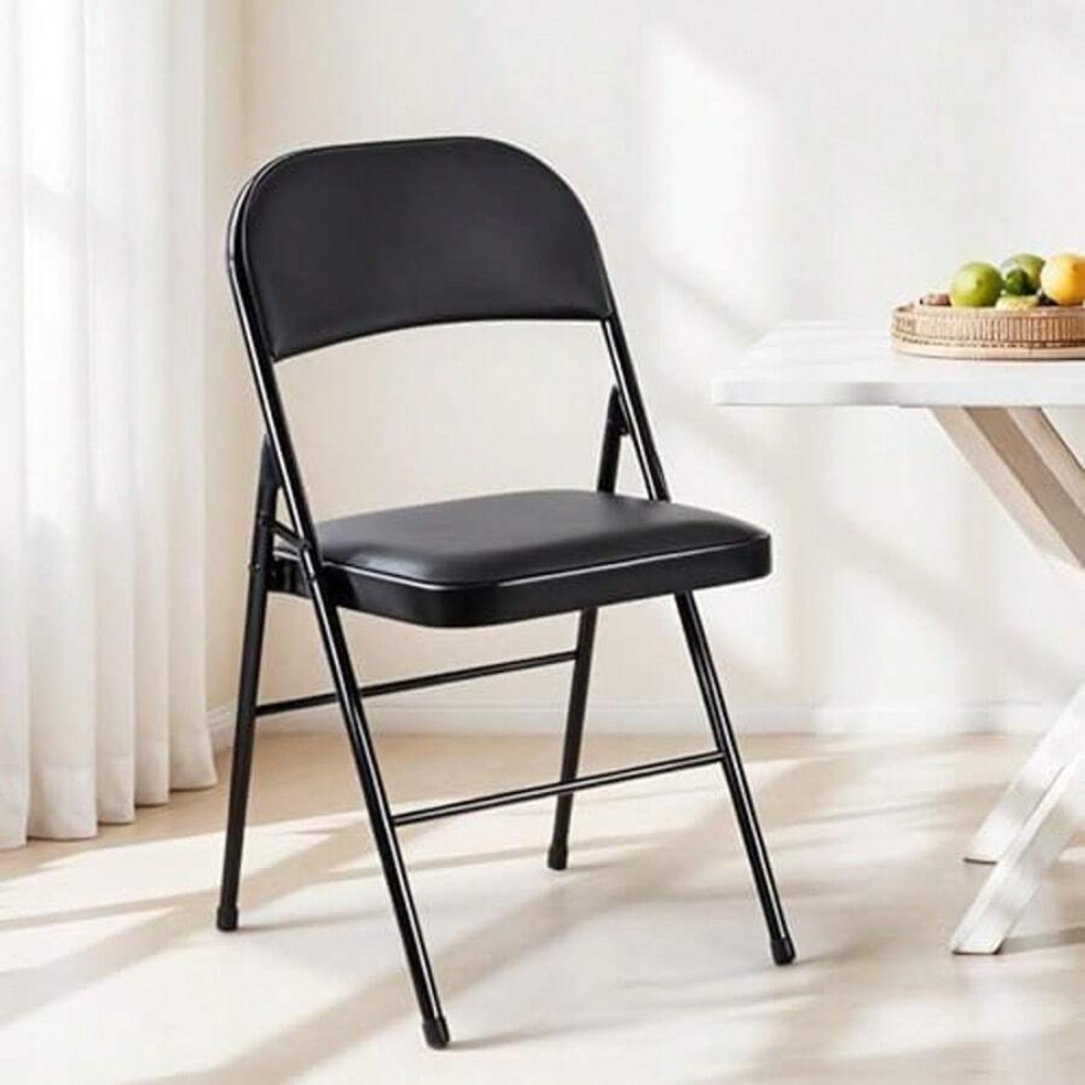 折りたたみ椅子4脚セット、革張りのパッド入り折りたたみ椅子、 - Outdoor Camping Chairs Folding のレビューと価格