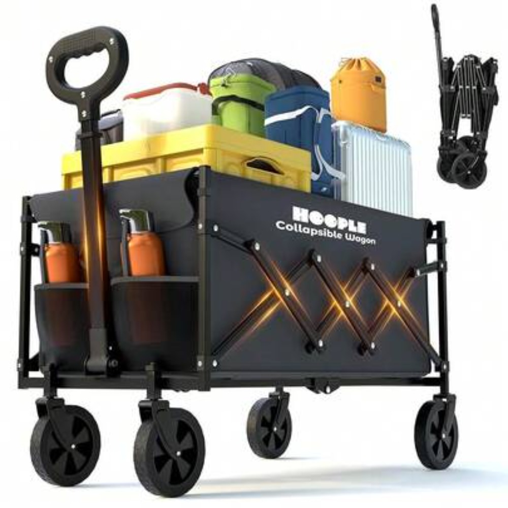 折りたたみ式ホイール付きワゴン、耐荷重220ポンド、頑丈な折 - Outdoor Camping Wagon のレビューと価格