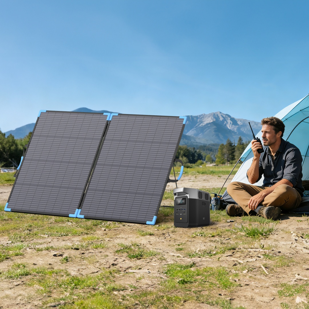 E-POWO 20V 両面ソーラーパネル 220W 折りたた - Outdoor Camping Van のレビューと価格