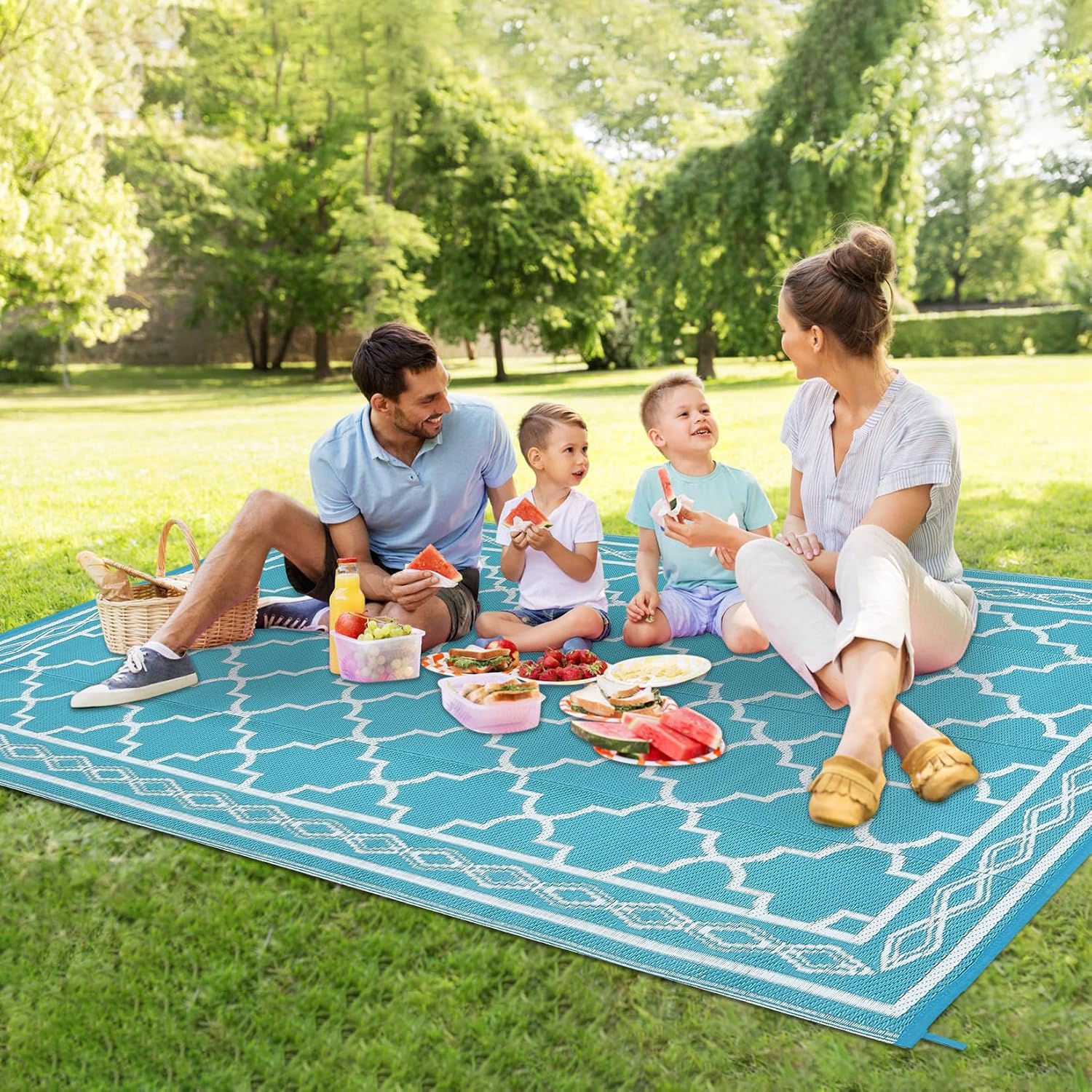 9x12インチの屋外パティオラグ – リバーシブルキャンプカ - Outdoor Camping Decke のレビューと価格