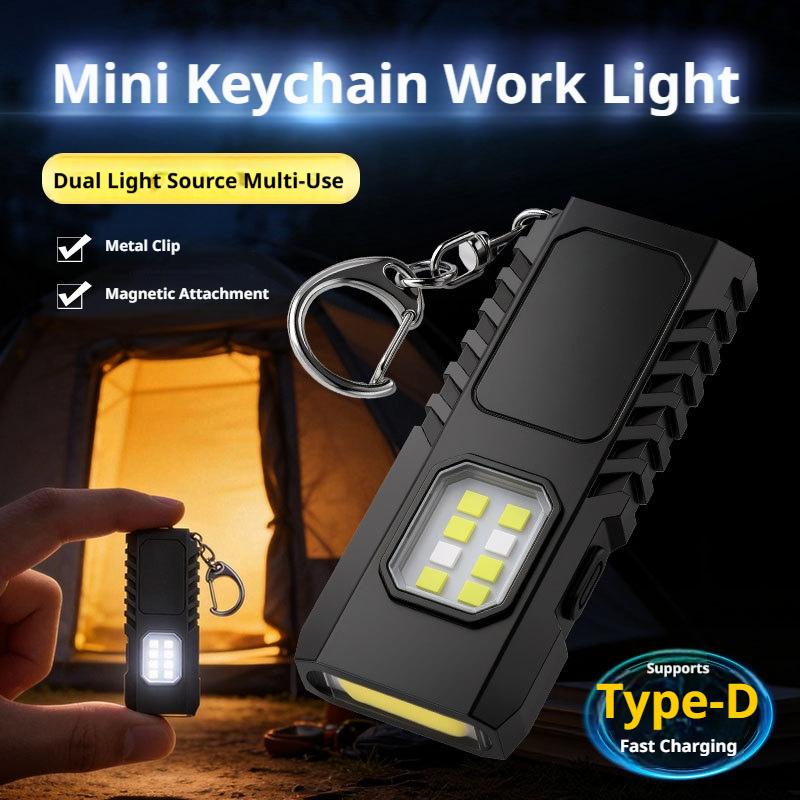 多機能USB充電式キーチェーン懐中電灯 ミニCOB作業灯 E - Outdoor Camping Lighting のレビューと価格