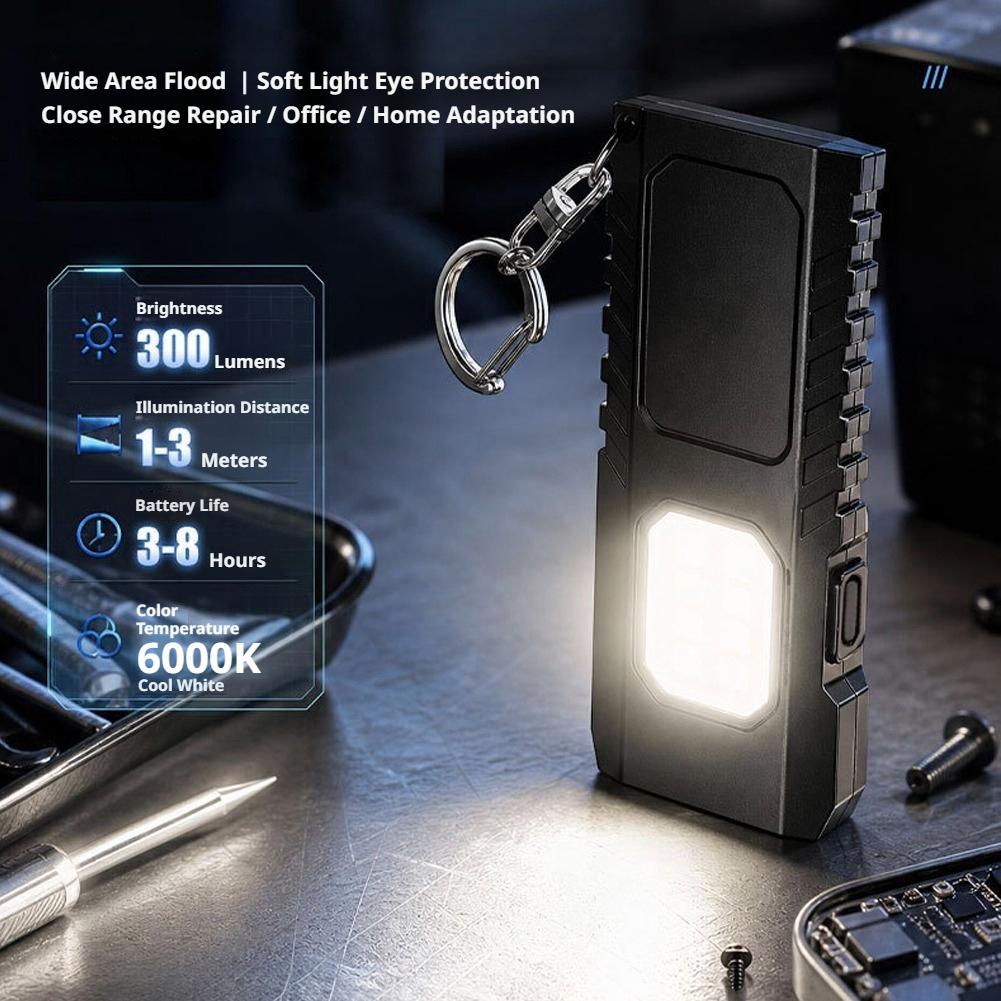 多機能USB充電式キーチェーン懐中電灯 ミニCOB作業灯 E - Outdoor Camping Lighting のレビューと価格