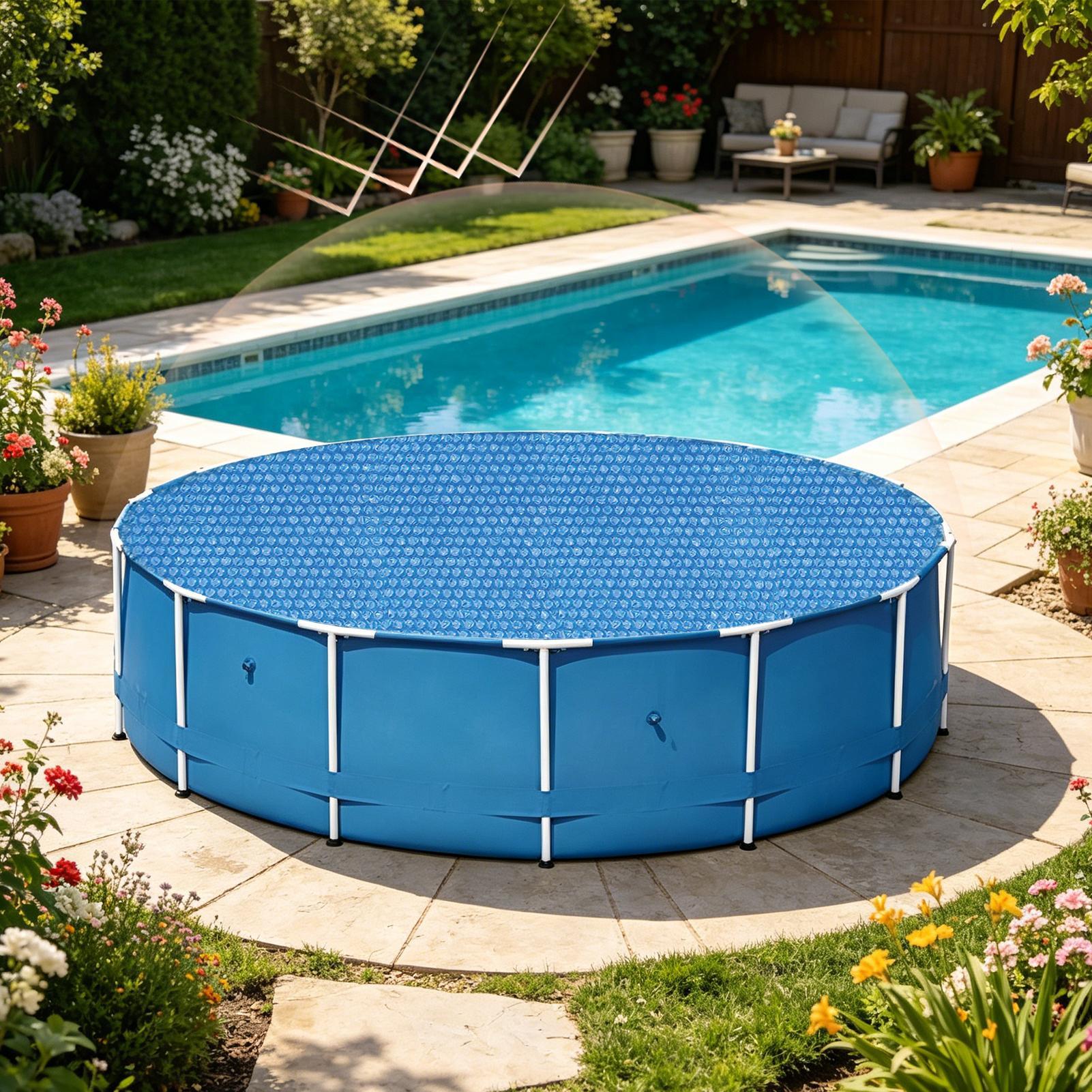 丸型プールカバー、丸型浴槽バブルブロック屋外プールカバー、デ - Outdoor Camping Decke のレビューと価格